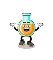 lab beakers cartoon searching with happy gesture vector