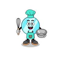 Illustration of mirror as a bakery chef vector