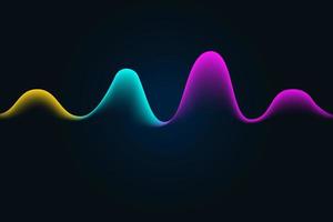 Sound wave illustration on a dark background. Abstract blue digital equalizer indicators. vector