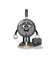 frying pan mascot as a businessman vector