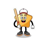 star mascot cartoon as a baseball player vector