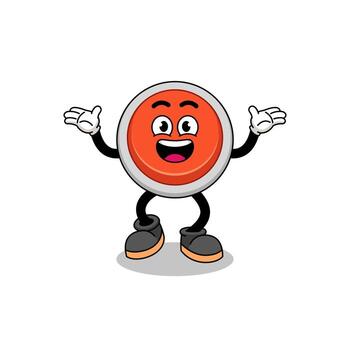 emergency button cartoon searching with happy gesture vector