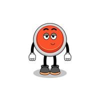 emergency button cartoon couple with shy pose vector