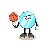 ilustración de espejo como jugador de baloncesto vector