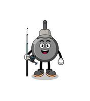 Mascot Illustration of frying pan fisherman vector