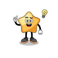 star cartoon with get an idea pose vector