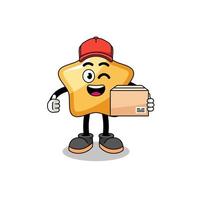 star mascot cartoon as an courier vector