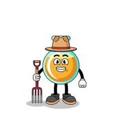 Cartoon mascot of lab beakers farmer vector