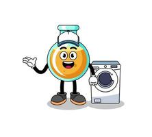 lab beakers illustration as a laundry man vector