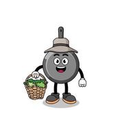 Character Illustration of frying pan as a herbalist vector