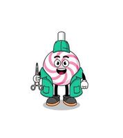 Illustration of lollipop spiral mascot as a surgeon vector