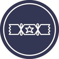christmas cracker circular icon vector