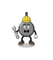 Character Illustration of frying pan with 404 error vector