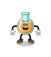 lab beakers cartoon with surprised gesture vector