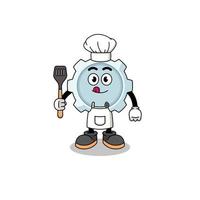 ilustración de mascota del chef de engranajes vector