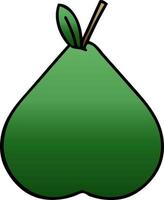 gradient shaded cartoon pear vector