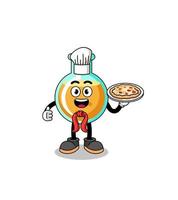 Illustration of lab beakers as an italian chef vector