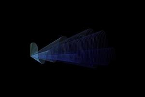 Sound wave illustration on a dark background. Abstract blue digital equalizer indicators. vector