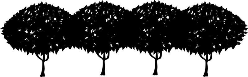 Monochrome vector drawing of bushes.