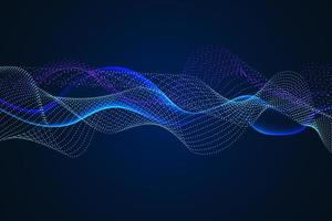 Sound wave illustration on a dark background. Abstract blue digital equalizer indicators. vector