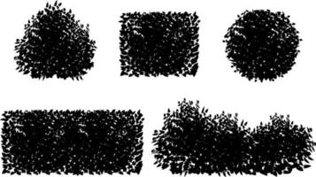 Monochrome vector drawing of bushes.