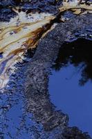 Water pollution - old garbage and oil photo