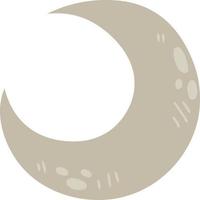 quirky hand drawn cartoon crescent moon vector