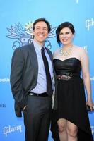 LOS ANGELES, AUG 17 -  Jim McMahon, Stephanie Thorpe at the 2nd Annual Geeky Awards at Avalon on August 17, 2014 in Los Angeles, CA photo