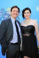 LOS ANGELES, AUG 17 -  Jim McMahon, Stephanie Thorpe at the 2nd Annual Geeky Awards at Avalon on August 17, 2014 in Los Angeles, CA photo