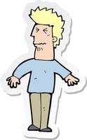 sticker of a cartoon stressed man vector