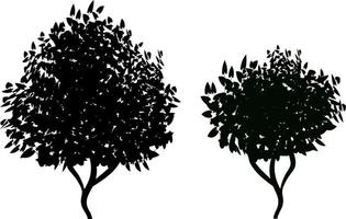 Monochrome vector drawing of bushes.