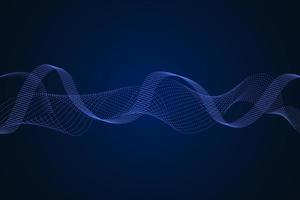 Sound wave illustration on a dark background. Abstract blue digital equalizer indicators. vector