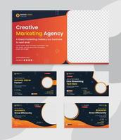 Video thumbnail for digital marketing and live web banner set template. Promotion banner design for business workshop. Video cover for the marketing agency. Marketing social media post service vector