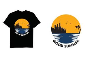 diseño de camiseta de cita de día de verano vector