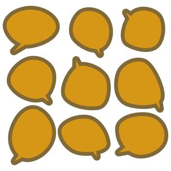 Set speech bubbles on white background. chat box and doodle message or communication icon Cloud speaking for comics and minimal message dialog vector