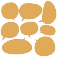 Set of white speech bubbles, empty bubbles with black borders, speaking and talk, communication and dialogue, vector illustrations.