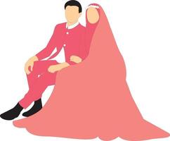Muslim wedding couple vector