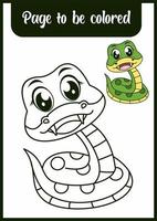 libro para colorear para niños. serpiente vector