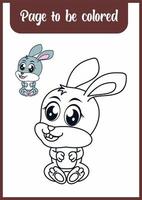 coloring book for kids. cute bunny vector