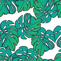 Geometric plant seamless pattern vector