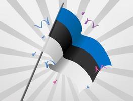la bandera de celebración de estonia ondeaba a gran altura vector