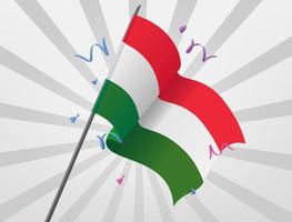 The Hungarian celebratory flag flew at a height vector