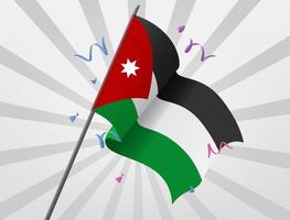 The celebratory flag of Jordan flies at high altitude vector
