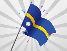 Flying flags crossed from the country of Nauru vector