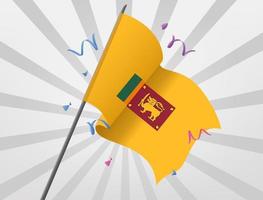 The Sri Lankan celebration flag flew at a height vector