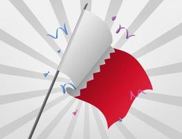 The celebratory flag of Bahrain flies at height vector