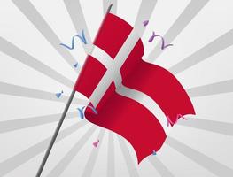 The Danish celebration flag flew at a height vector