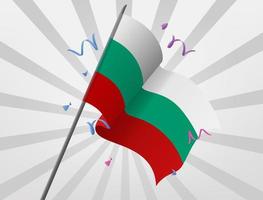 la bandera festiva de bulgaria ondea en altura vector