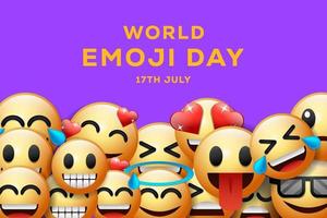 ilustración de fondo del día mundial del emoticono degradado 17 de julio vector