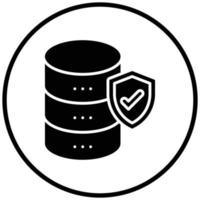 estilo de icono de seguridad de base de datos vector